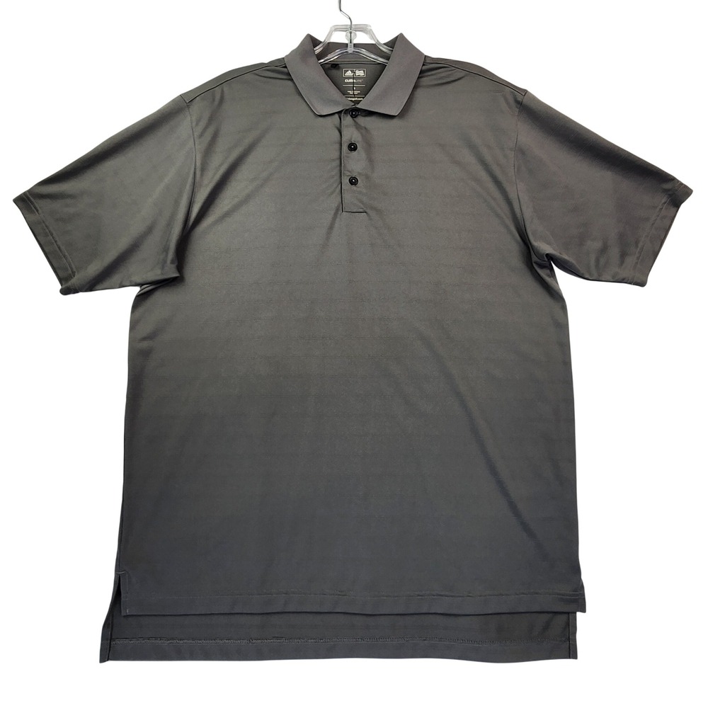 Adidas L Grey Climalite Golf Polo Shirt Short Sleeve Athletic Sporty Performance